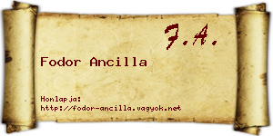 Fodor Ancilla névjegykártya